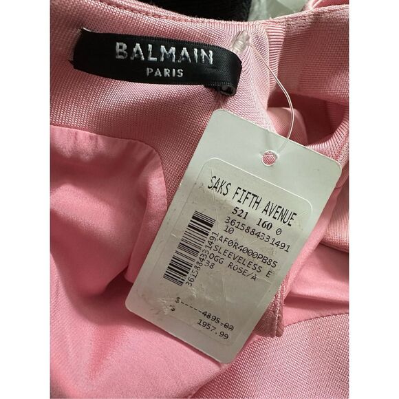 NWOT BALMAIN Embellished stretch-knit mini dress Sz FR 38 / US 6 $4895 - Picture 9 of 14